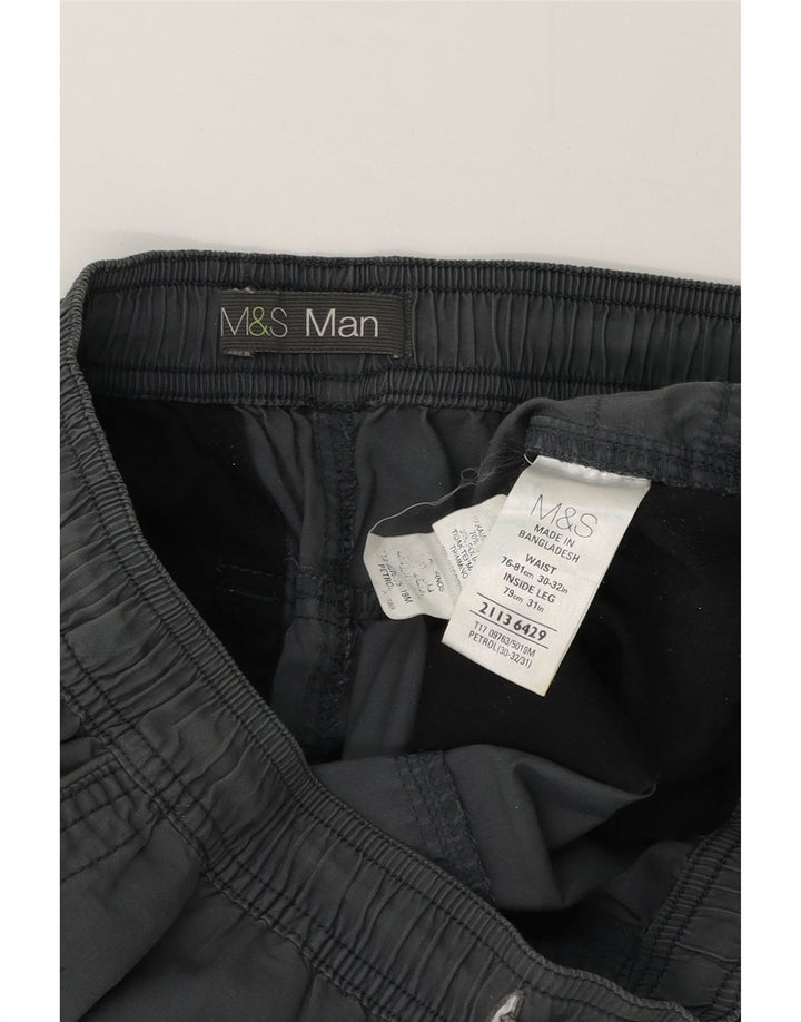 Marks & Spencer Pantalones informales rectos para hombre W32 L32 Gris