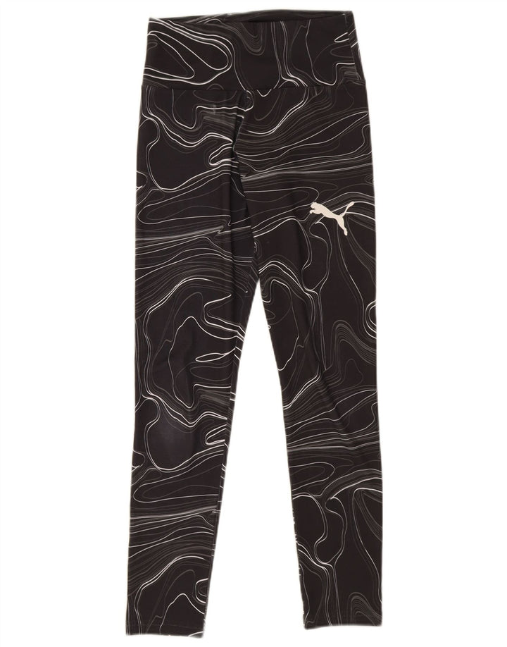 Puma Leggings con patrón abstracto para mujer UK 8 Small Black Geométrico