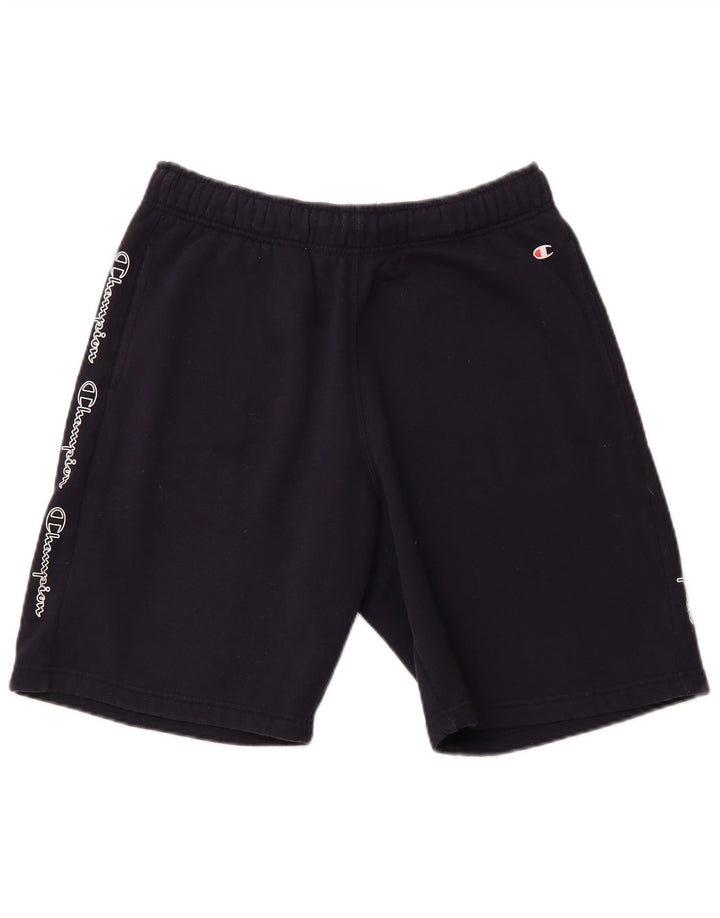 CHAMPION Shorts deportivos gráficos para hombre Azul marino mediano