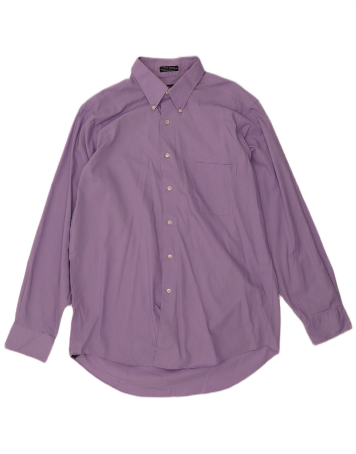 IZOD Camisa para hombre Talla 16 Algodón morado grande