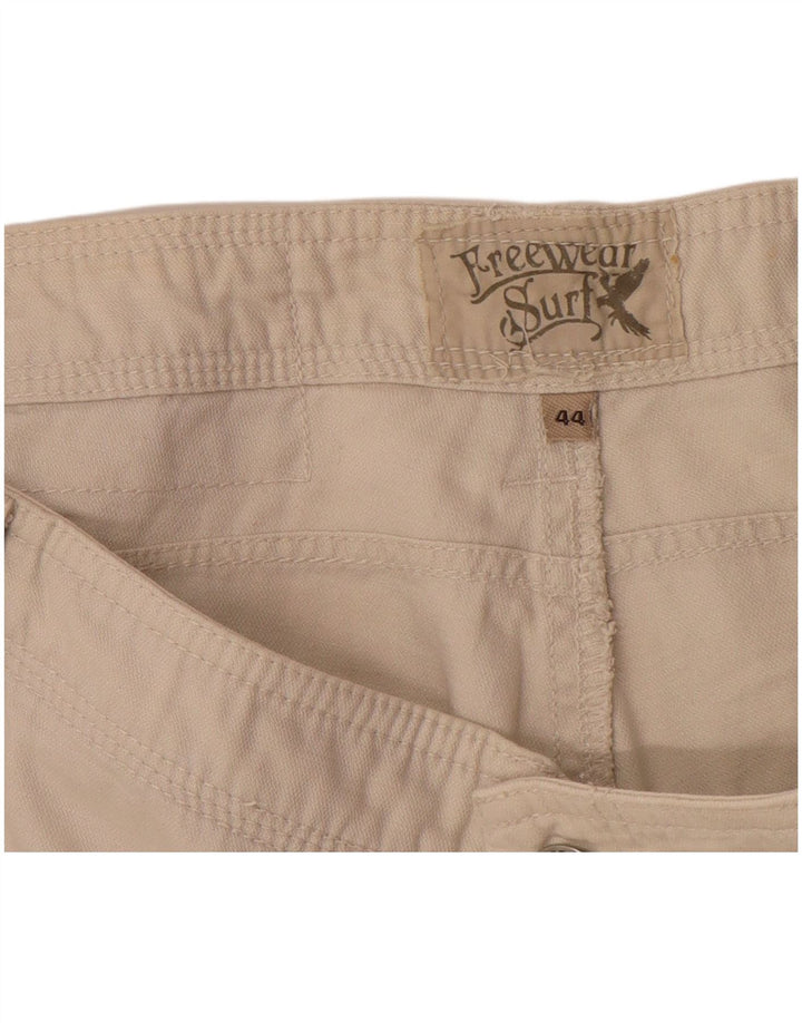 Pantalones cortos cargo vintage para hombre IT 44 XS W34 Algodón blanco