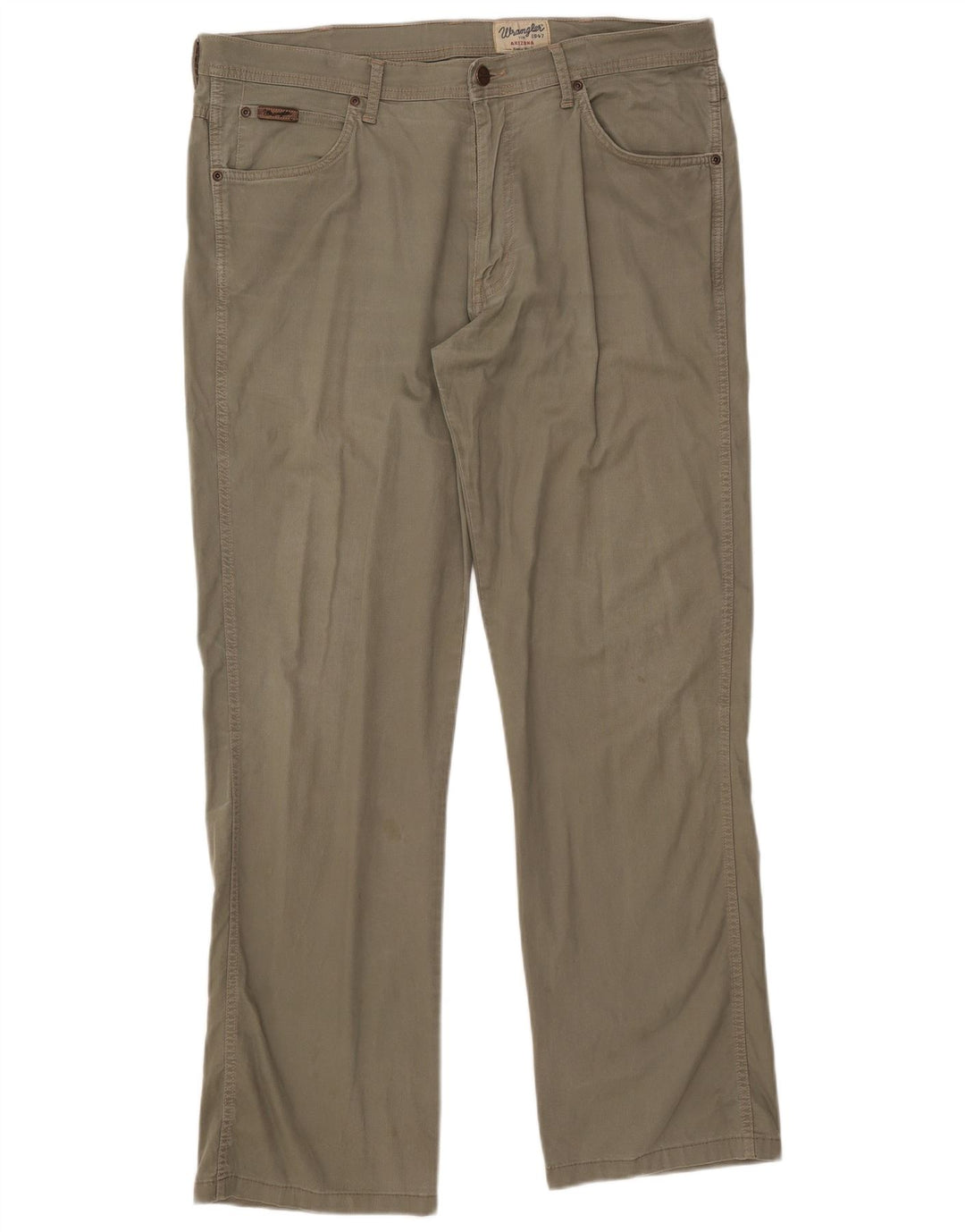 WRANGLER Pantalones casuales rectos elásticos Arizona para hombre W38 L34 Caqui