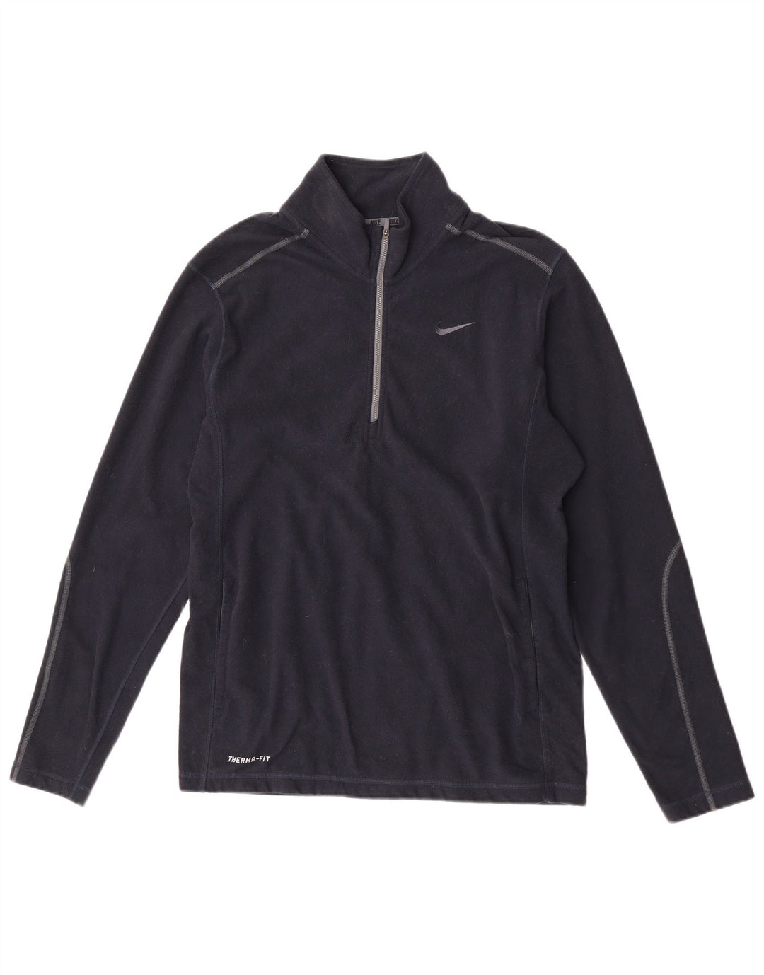 Jersey de forro polar con cuello y cremallera Therma-Fit para hombre Nike Poliéster azul marino mediano