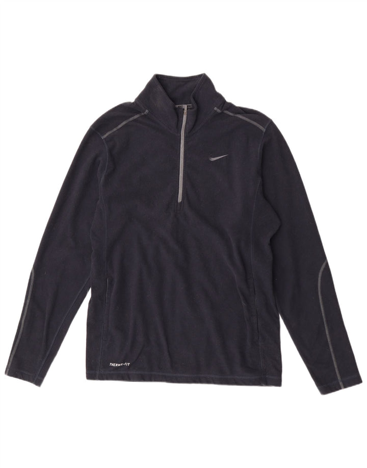 Jersey de forro polar con cuello y cremallera Therma-Fit para hombre Nike Poliéster azul marino mediano
