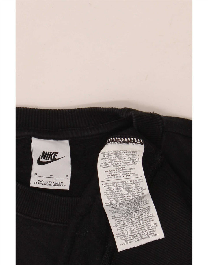 Nike - Sudadera holgada para hombre, jersey de algodón negro mediano