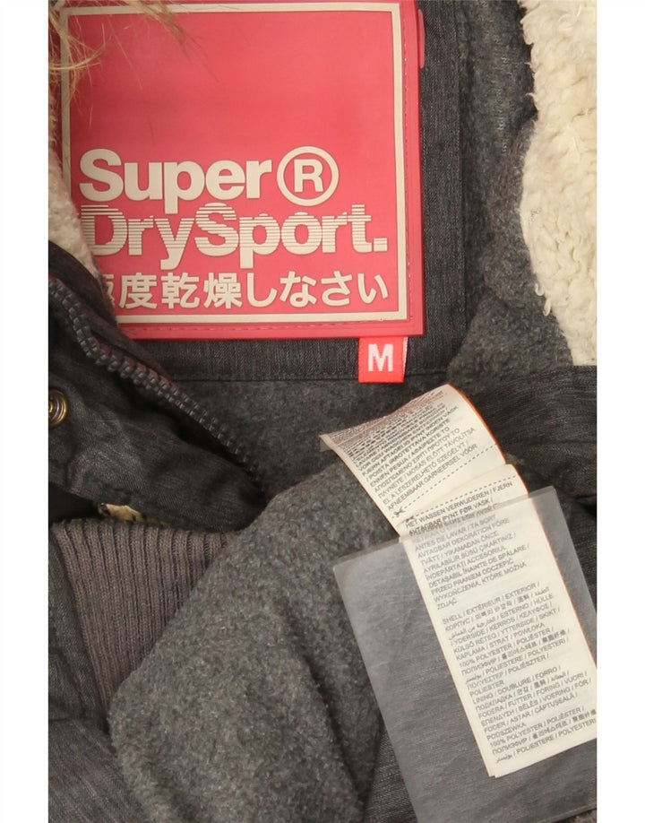 Superdry Chaqueta Acolchada Con Capucha Para Mujer UK 42 Poliéster Gris Medio