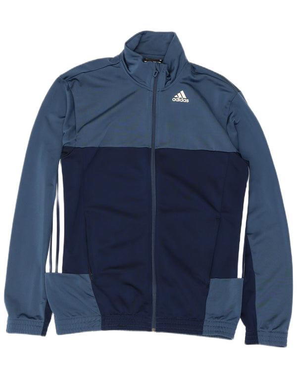 Adidas - Chaqueta de chándal gráfica para hombre, talla 40/42, color azul medio