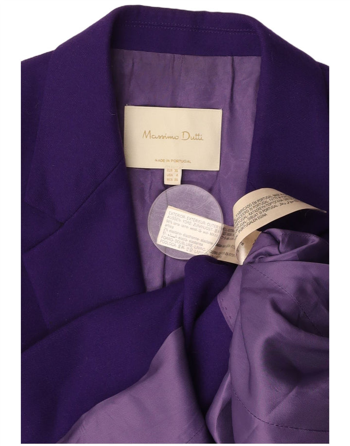 MASSIMO DUTTI Chaqueta Blazer de 1 Botón para Mujer EU 36 XS Lana Morada