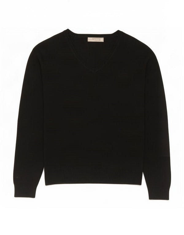 Zara Mujer Jersey con Cuello en V Jersey UK 40 XL Algodón Negro