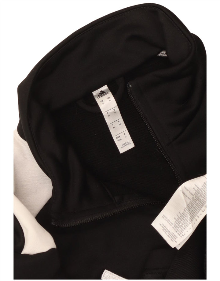 Adidas Hombre Chándal Top Chaqueta Mediano Negro Colorblock Poliéster