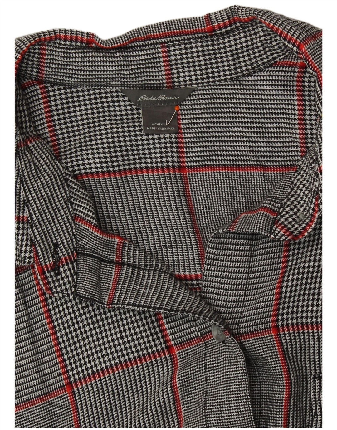Eddie Bauer Camisa para mujer UK 46 Large Grey Check