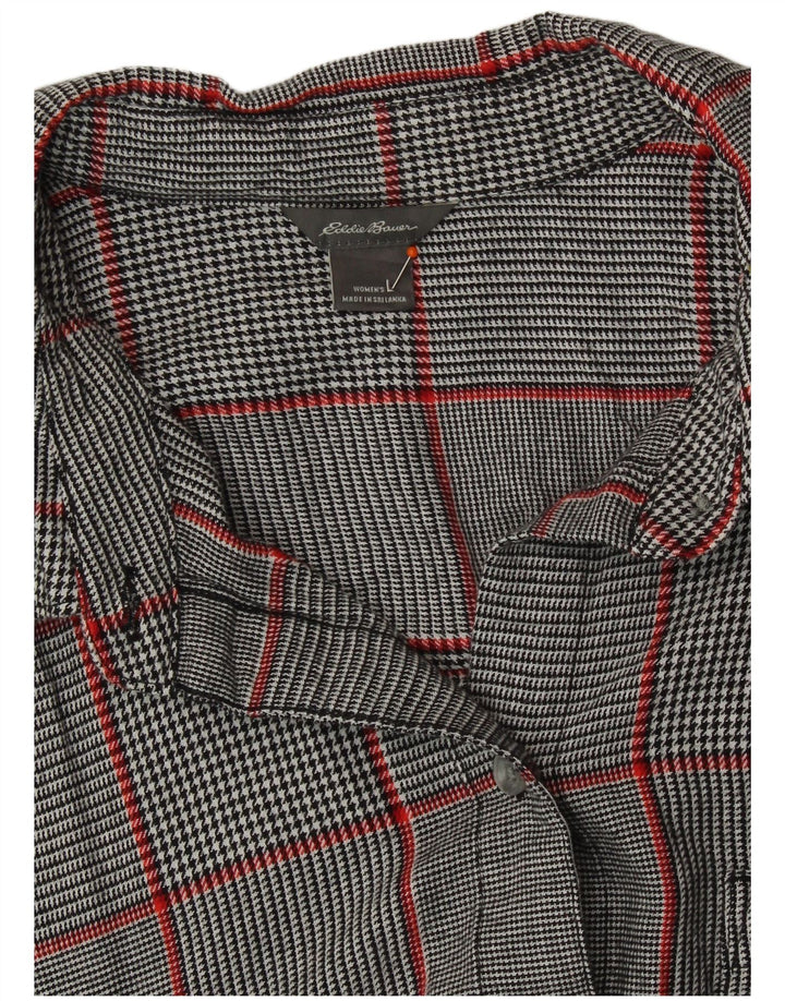 Eddie Bauer Camisa para mujer UK 46 Large Grey Check