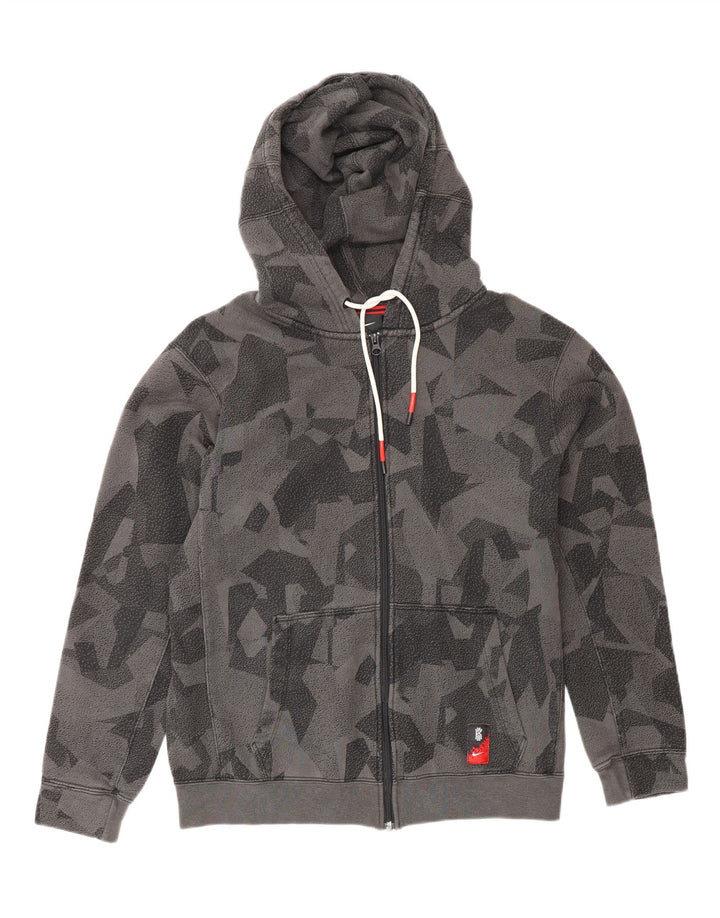 NIKE Sudadera con capucha y cremallera para hombre, color gris medio, geométrico