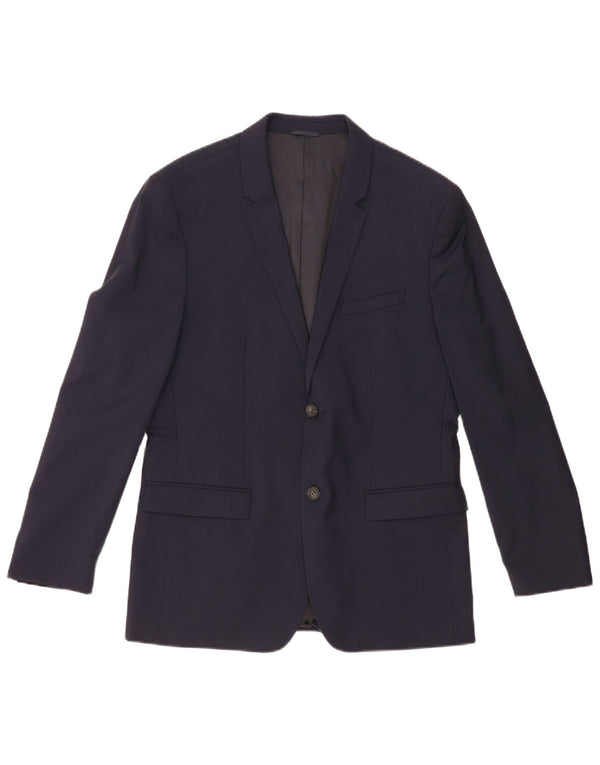 Calvin Klein Chaqueta Blazer de 2 Botones para Hombre IT 52 XL Lana Nueva Azul Marino