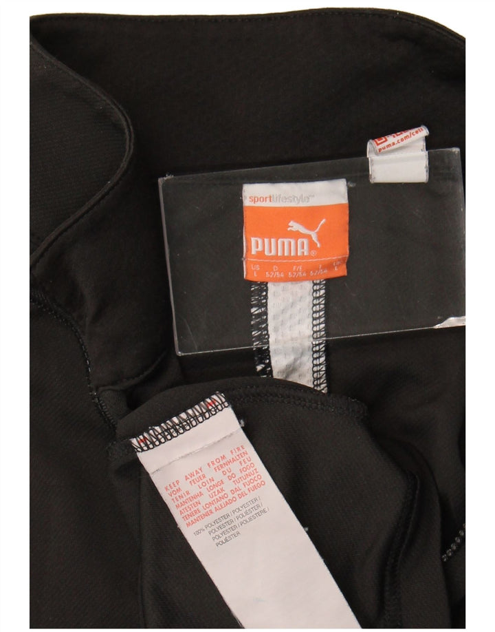 Puma - Chándal con cremallera y cuello para hombre, talla grande, poliéster negro