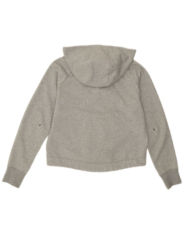 Nike Sudadera con capucha de gran tamaño con cremallera para mujer Reino Unido 10 Pequeño algodón moteado gris