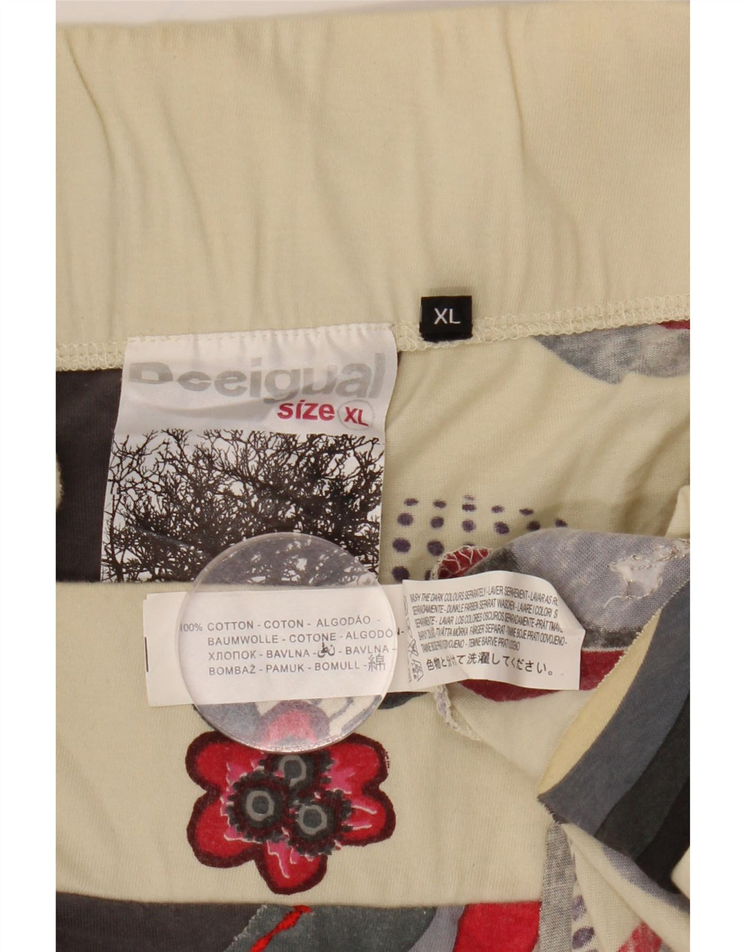 DESIGUAL Falda asimétrica gráfica para mujer XL W32 Multicolor floral