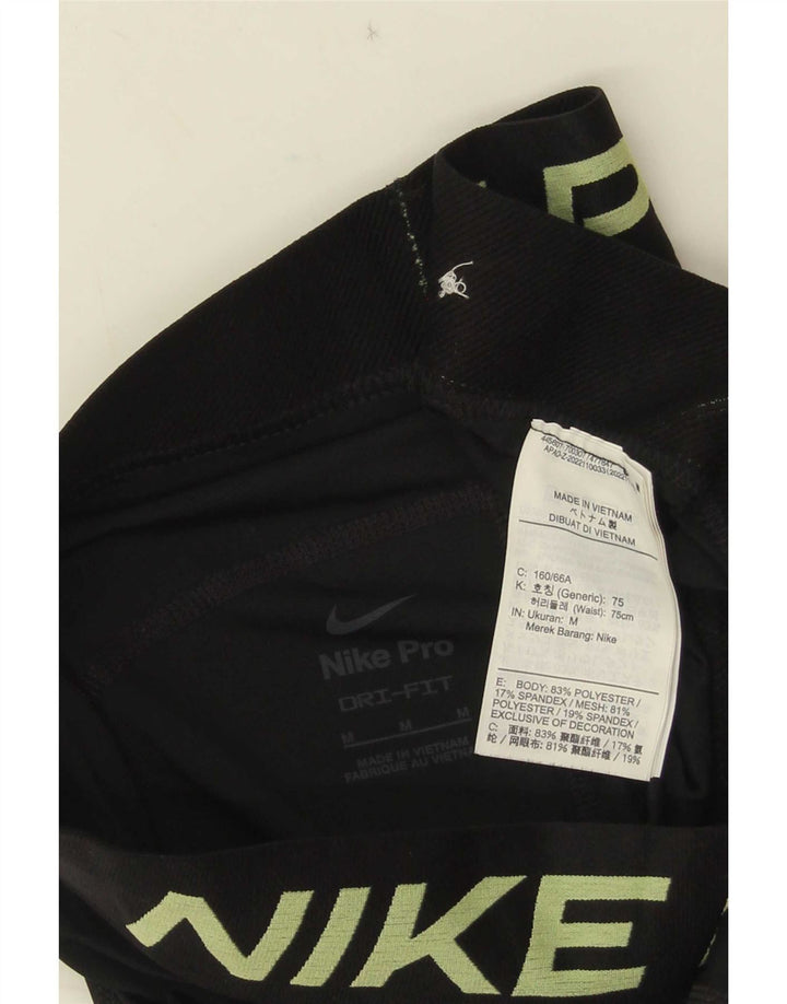 Nike Leggings gráficos Dri Fit para mujer UK 12 Mediano Negro Poliéster