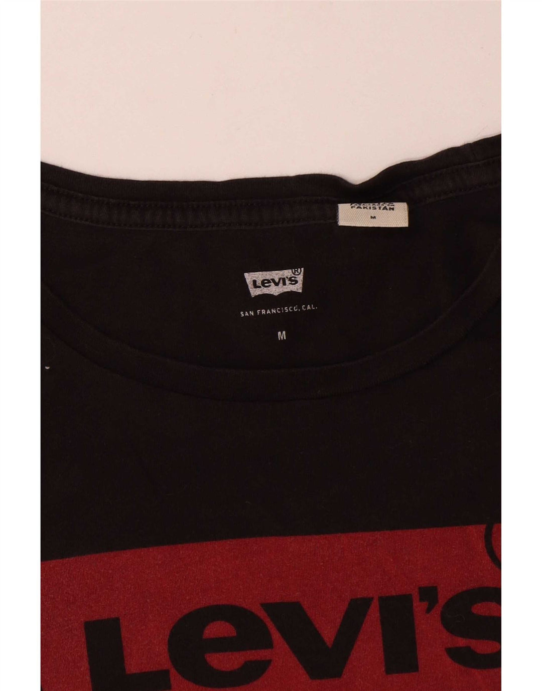 Levi's Camiseta gráfica para mujer Top UK 12 Medium Black Cotton