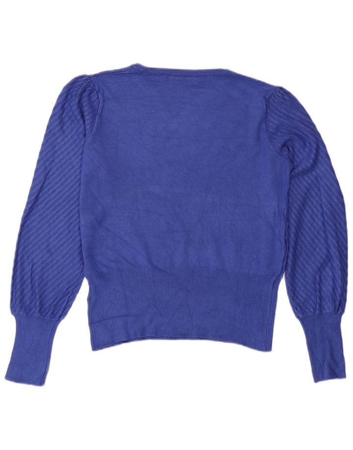 Marks & Spencer Jersey con Cuello Barco para Mujer UK 40 Viscosa Azul Mediana
