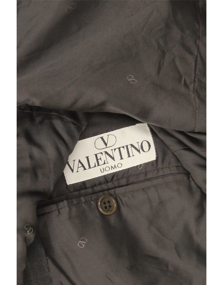 Valentino Chaqueta Blazer De 3 Botones Para Hombre IT 50 Grande De Lana Virgen Gris