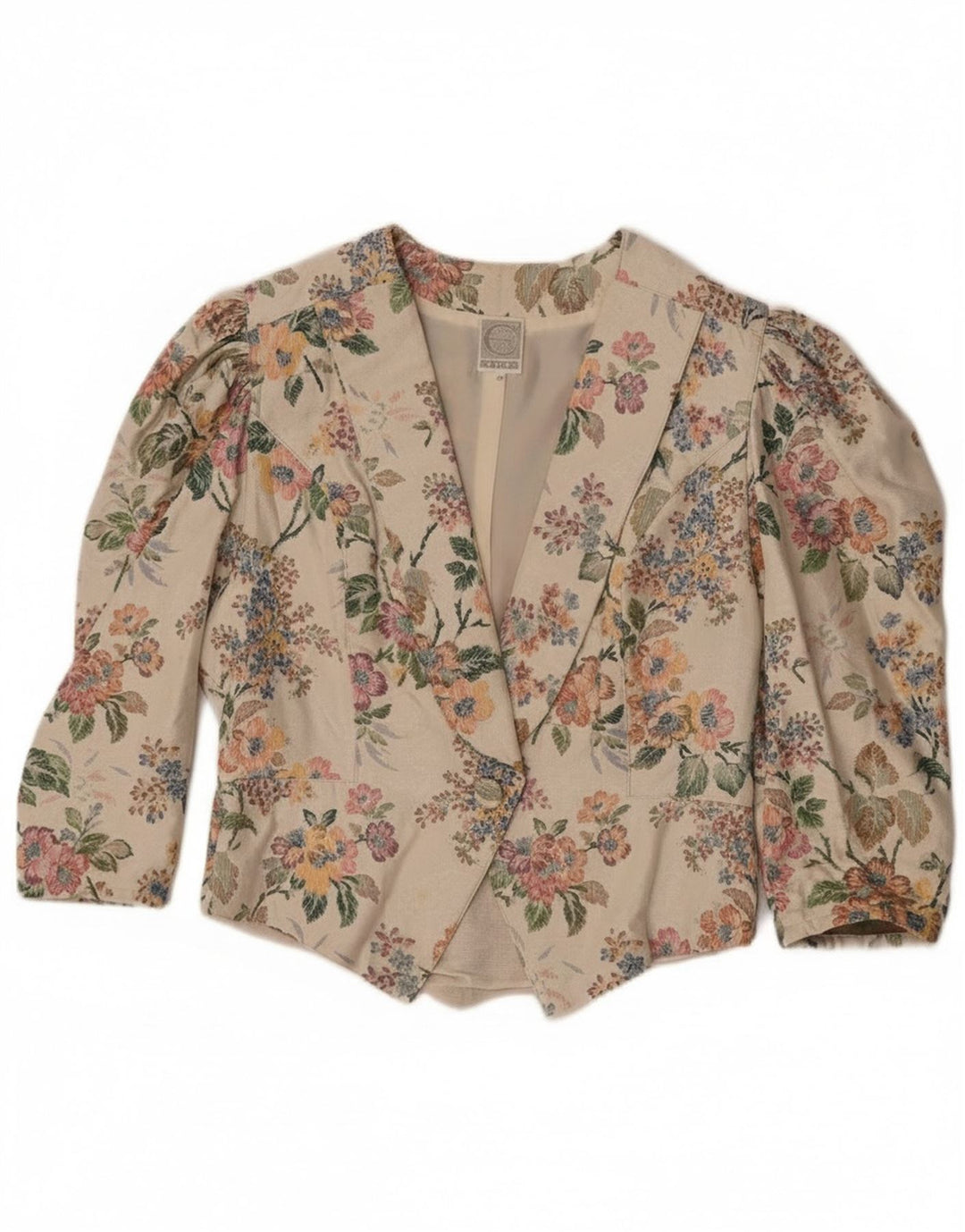 Eger Chaqueta tipo blazer con 1 botón y manga 3/4 para mujer IT 42 Medium Beige Floral