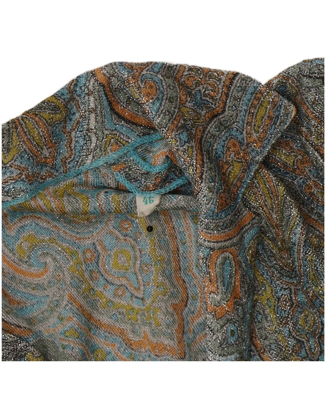 Blusa vintage para mujer IT 46 Paisley multicolor grande