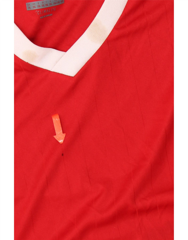 Adidas Mens Climalite Top Manga Larga 2XL Poliéster Rojo