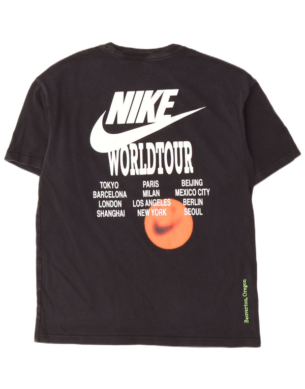 Nike Camiseta gráfica para hombre Top mediano de algodón negro