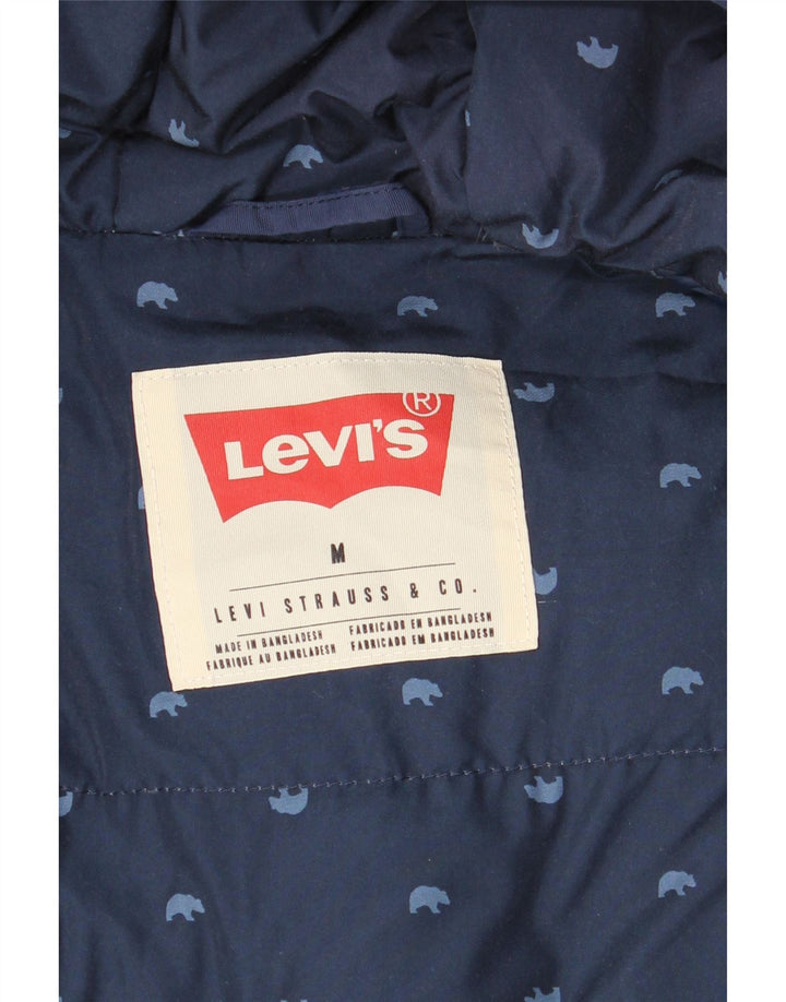 LEVI'S Chaqueta acolchada con capucha para hombre UK 38 Medium Azul marino