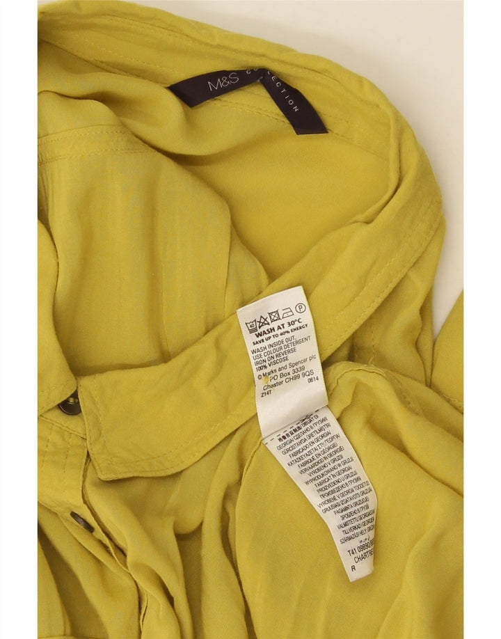 Marks & Spencer Blusa para mujer UK 20 2XL Viscosa amarilla
