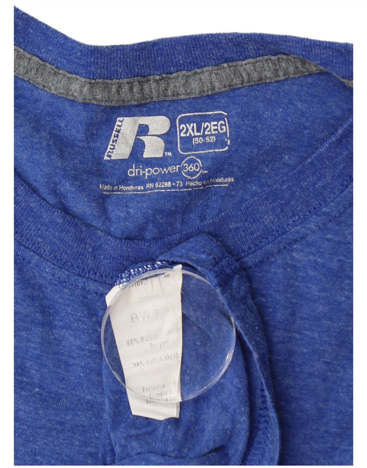 RUSSELL ATHLETIC Camiseta Dri-Power para hombre UK 50/52 2XL Azul Poliéster
