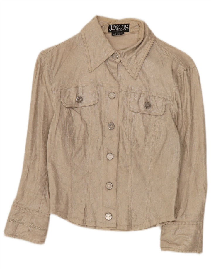 Jegains Mattiolo Chaqueta Bomber para Mujer UK 12 Medium Beige Linen