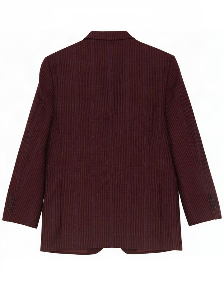 Chaqueta tipo blazer Douglas para hombre con 2 botones UK 38 Medium Borgoña Pata de gallo