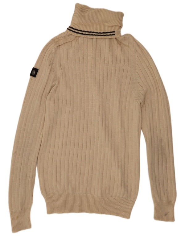 Marina Yachting Jersey de cuello vuelto para mujer UK 20 2XL Lana virgen beige