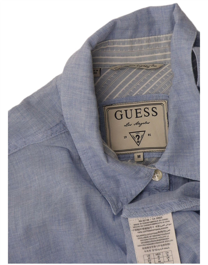 Camisa Guess Mujer UK 44 Algodón Azul Medio