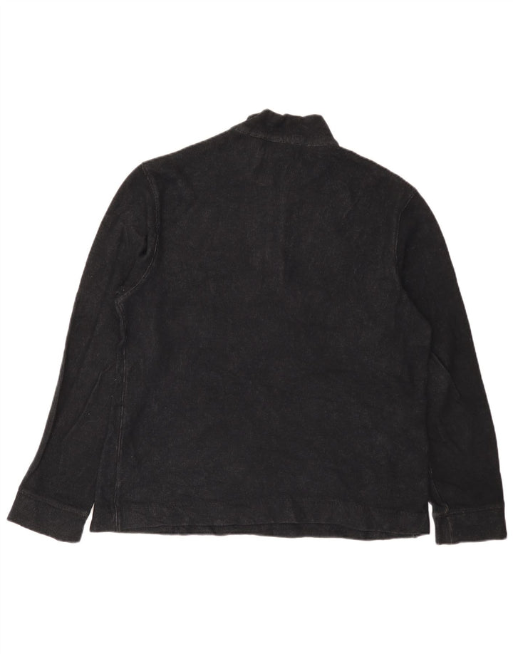 Calvin Klein Suéter tipo jersey con cuello y cremallera para hombre Algodón negro mediano