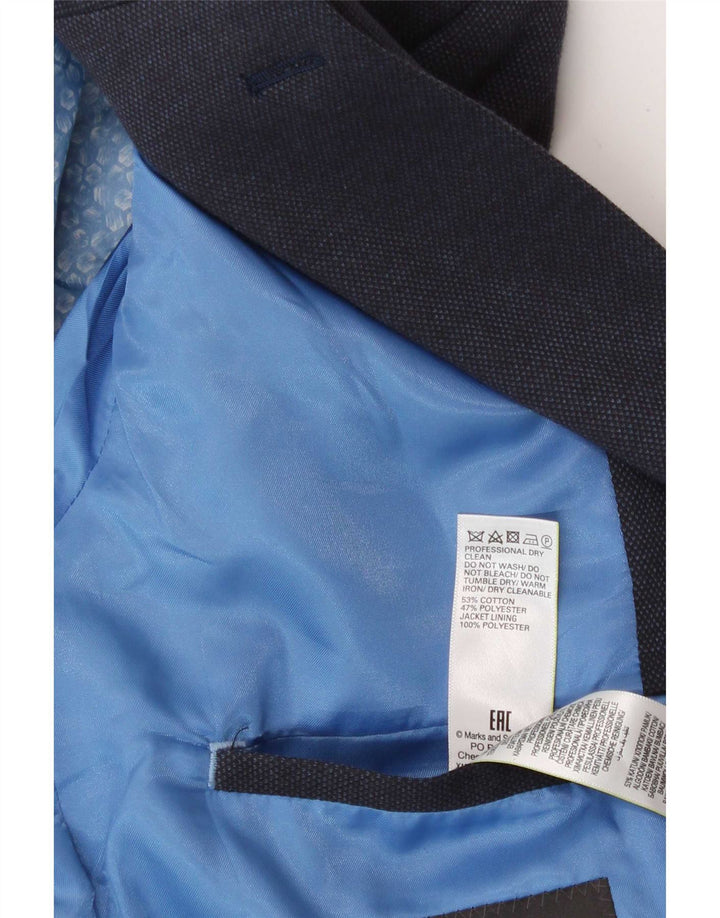 Marks & Spencer Chaqueta tipo blazer entallada con 2 botones para hombre UK 42 Large Azul marino