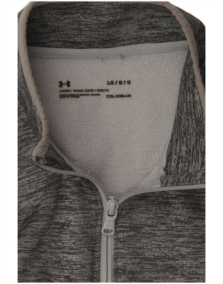 Under Armour Hombre Cold Gear Jersey Chándal Top Grande Gris Moteado