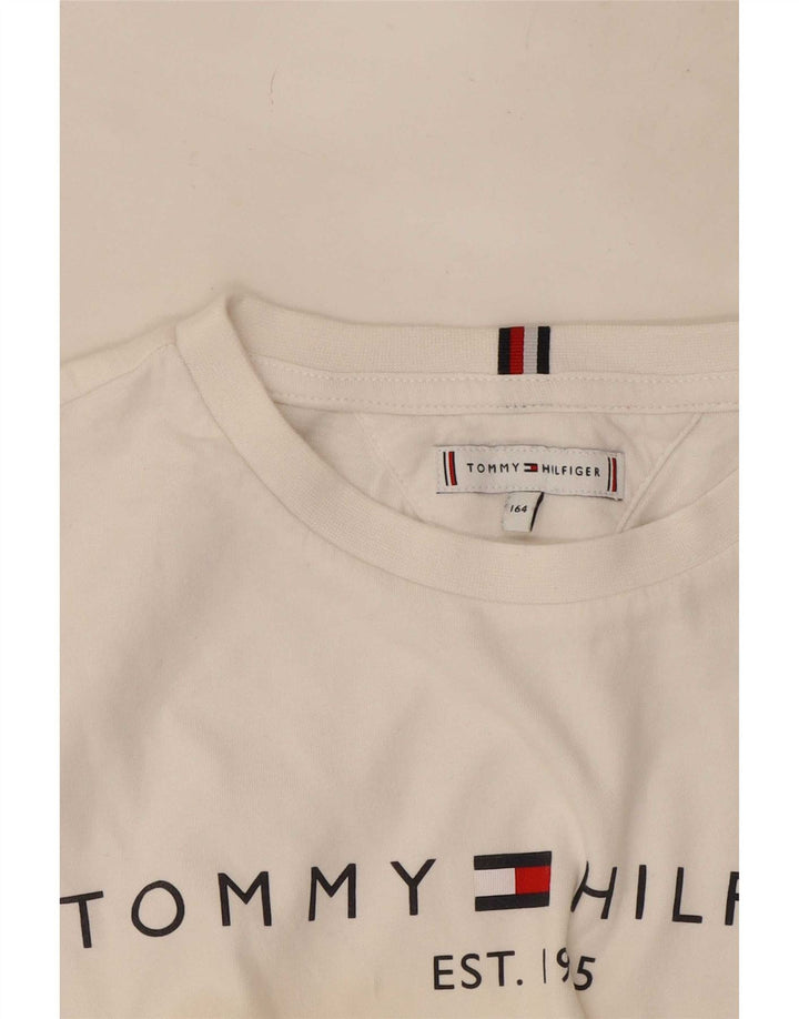 Tommy Hilfiger Camiseta gráfica de manga larga para niños 13-14 años Blanco