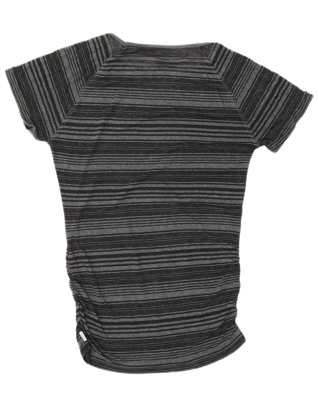 EDDIE BAUER Womens T-Shirt Top UK 6 XS Grey Striped Vintage Eddie Bauer and Second-Hand Eddie Bauer from Messina Hembry 