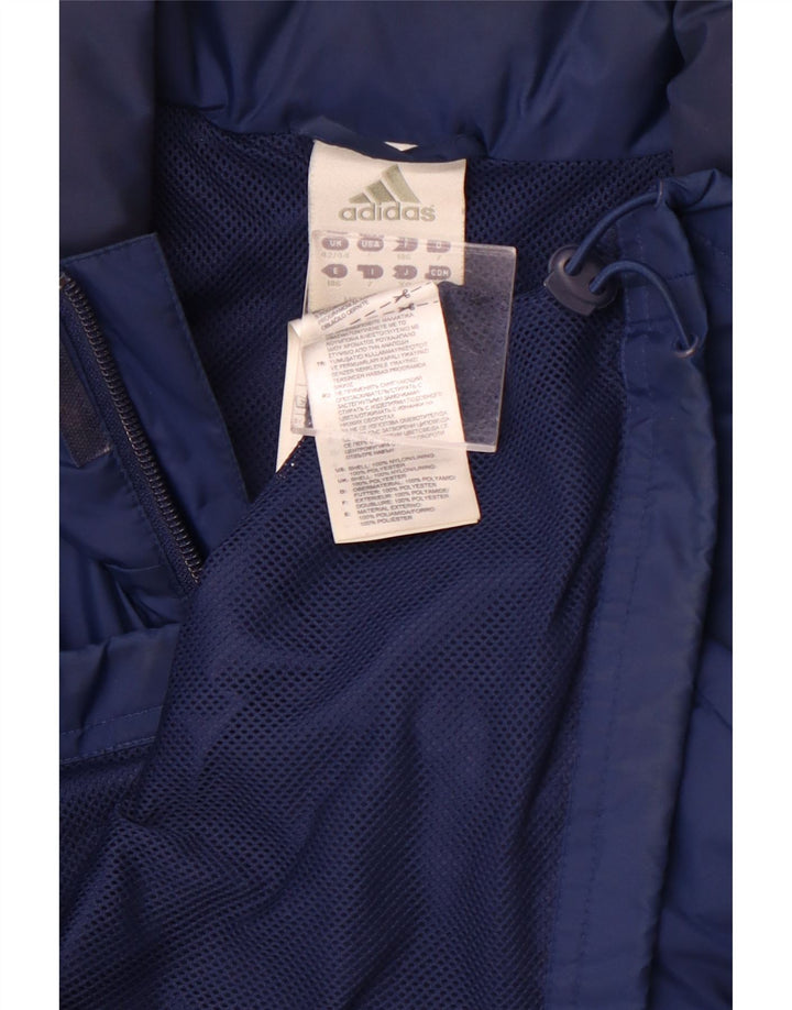 ADIDAS Chaqueta impermeable con capucha para hombre UK 42/44 Large Nylon azul marino