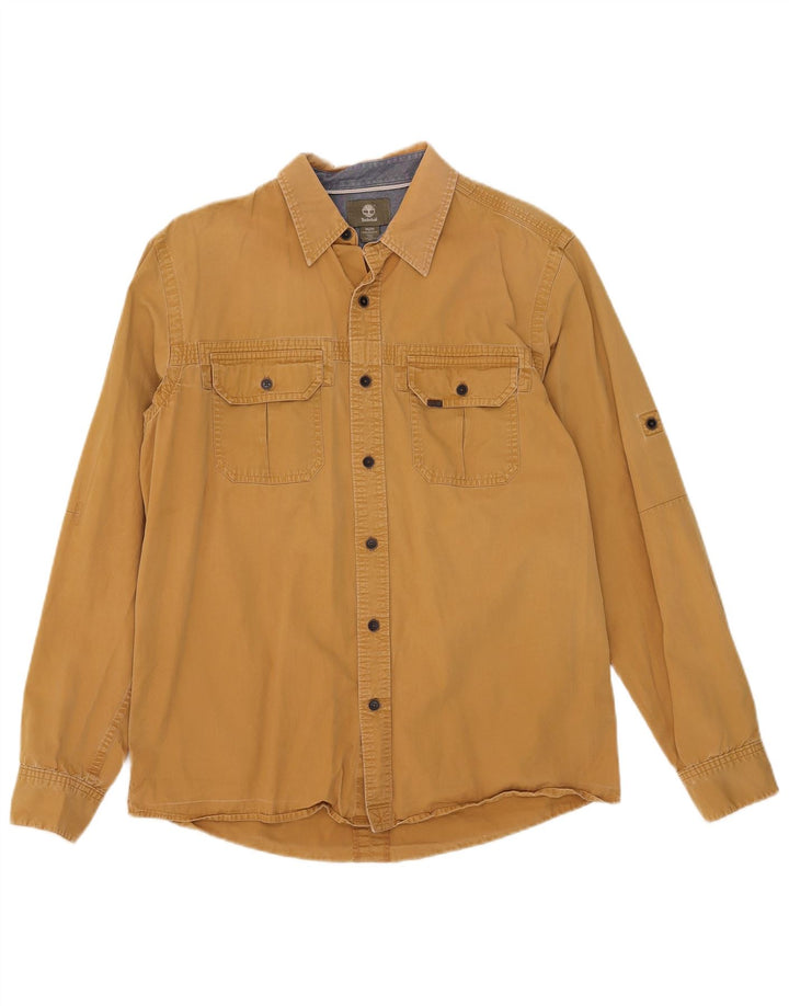 Timberland Camisa Regular Fit Hombre Algodón Amarillo Medio