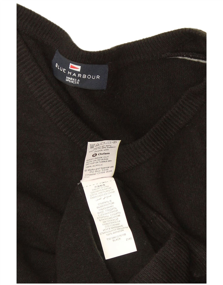 Marks & Spencer Suéter con Cuello en V Blue Harbor para Hombre Negro Mediano
