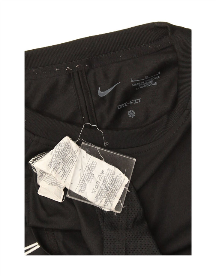 Camiseta Nike Dri Fit para hombre, talla grande, color negro, poliéster