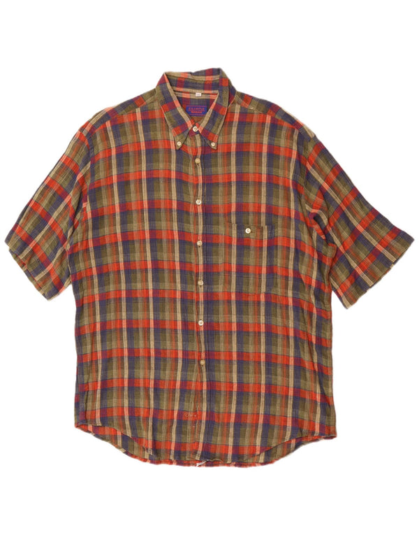 Missoni Camisa De Manga Corta Para Hombre 2XL Algodón A Cuadros Verde