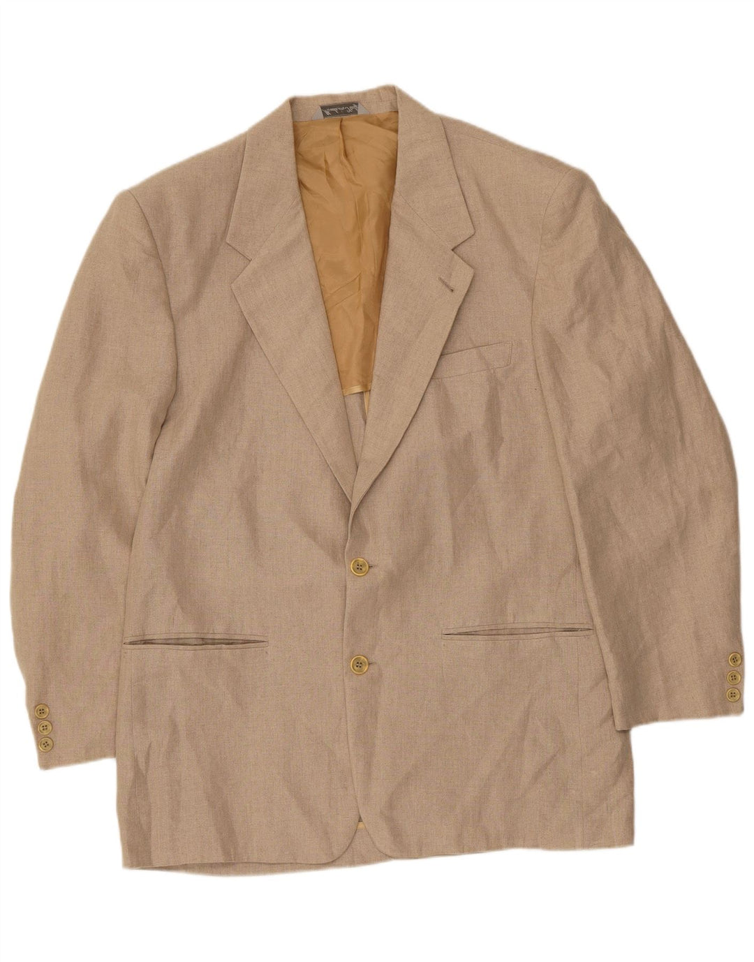 Wampum Chaqueta tipo blazer de 2 botones para hombre IT 50 Large Beige Linen