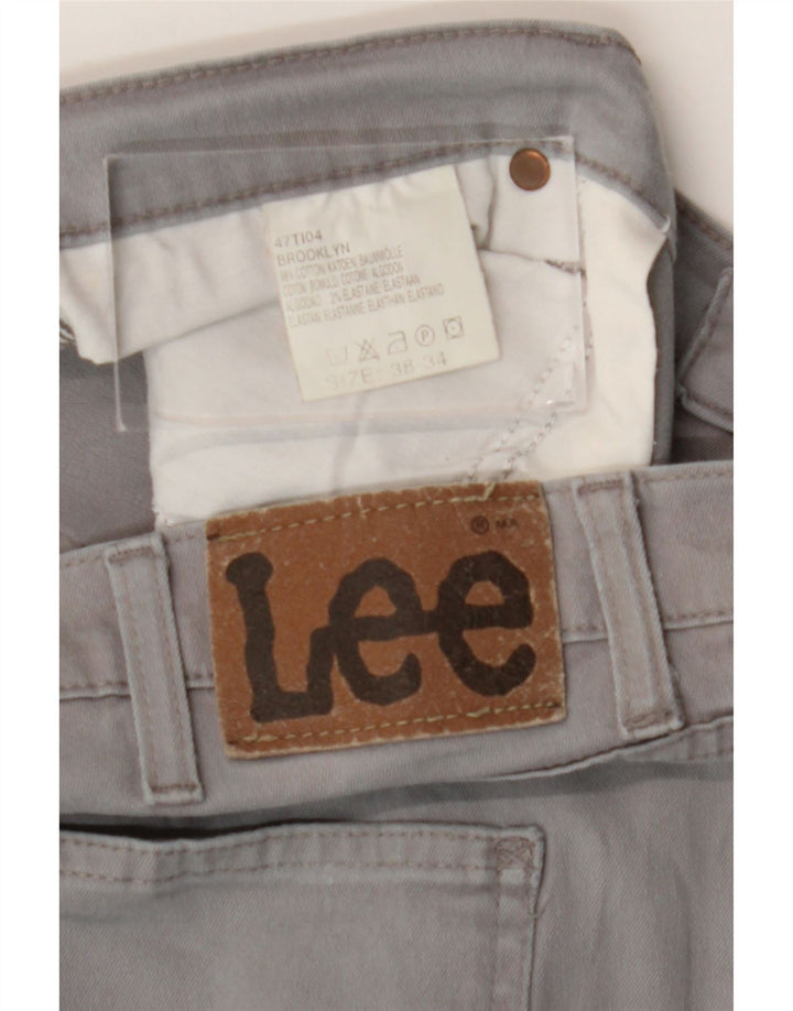 Lee Vaqueros Rectos Brooklyn Para Hombre W38 L30 Algodón Gris