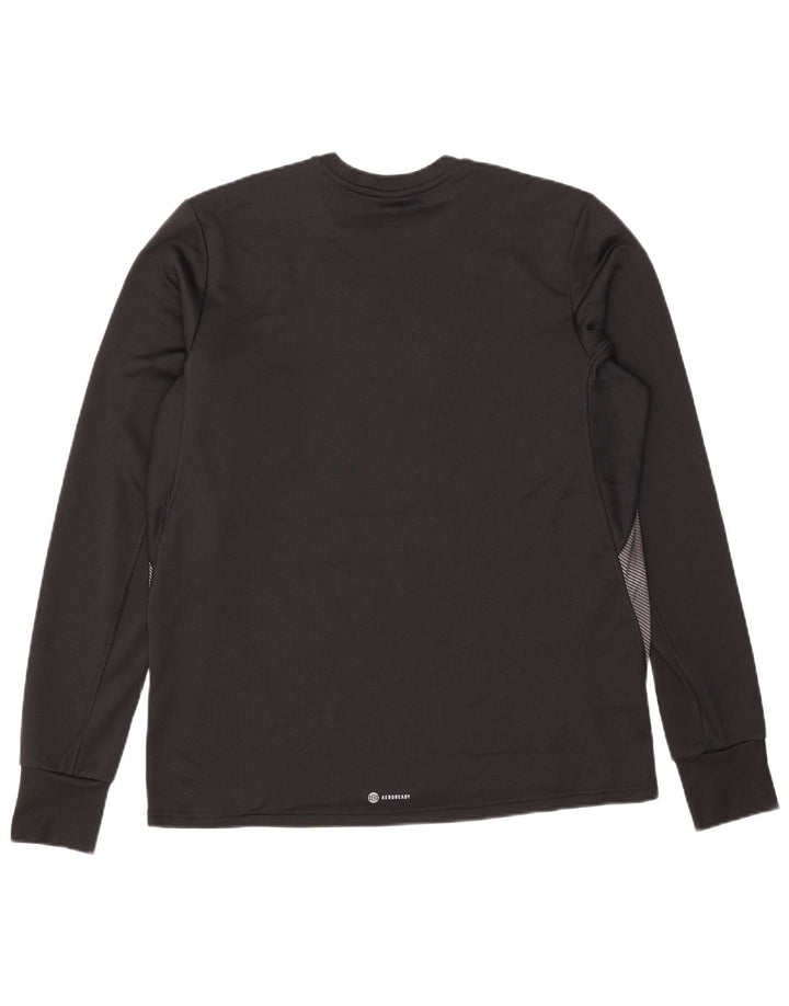 Adidas Hombre Aeroready Top Manga Larga Grande Negro Colorblock Poliéster