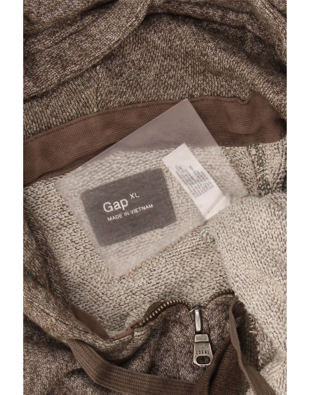 Gap Sudadera con capucha y cremallera para hombre XL Marrón moteado